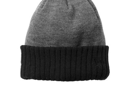 New Era Colorblock Cuffed Beanie NE904 Black Heather Grey OSFA