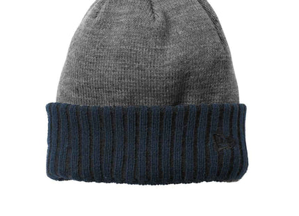 New Era Colorblock Cuffed Beanie NE904 Navy Heather Grey OSFA