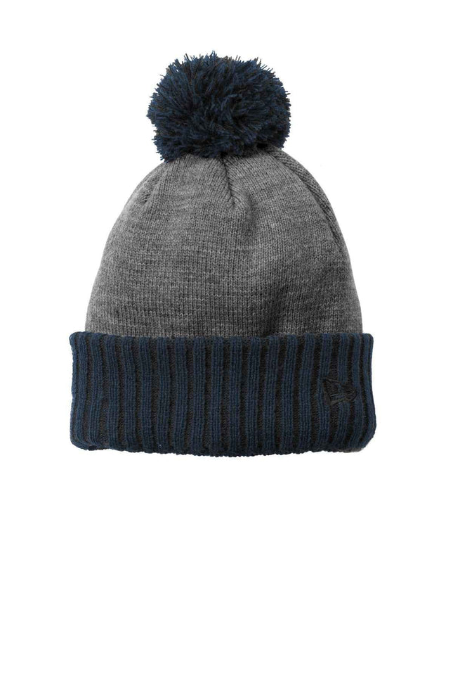 New Era Colorblock Cuffed Beanie NE904 Navy Heather Grey OSFA