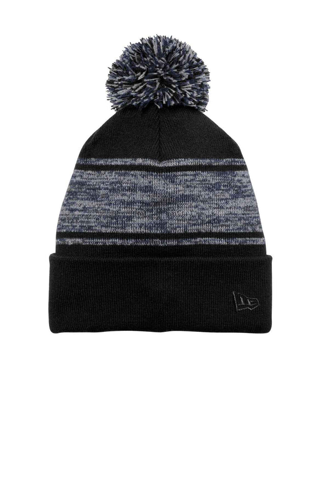 New Era Knit Chilled Pom Beanie NE909 Black Deep Navy OSFA
