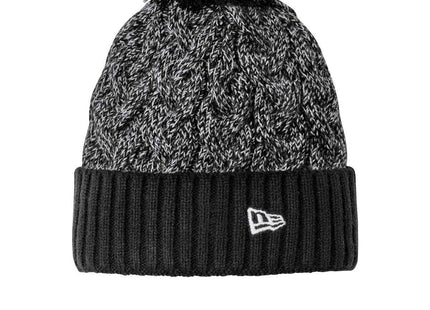 New Era Marled Knit Pom Beanie NE910 Black Graphite White OSFA
