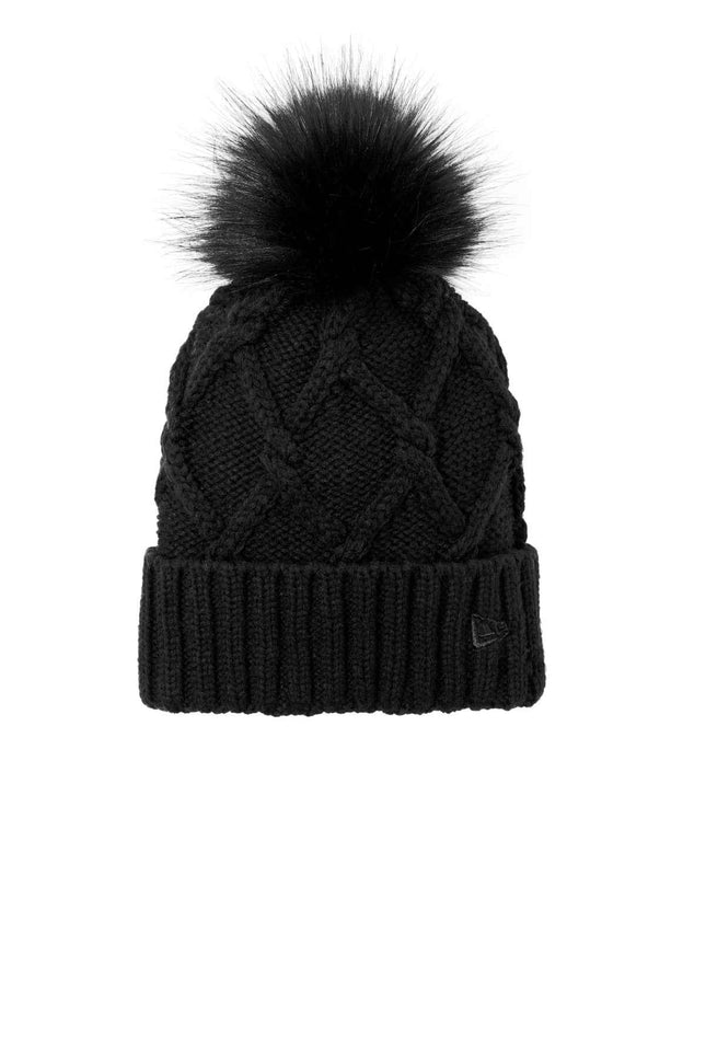 New Era Faux Fur Pom Beanie NE911 Black OSFA