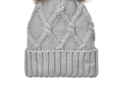 New Era Faux Fur Pom Beanie NE911 Heather Grey OSFA