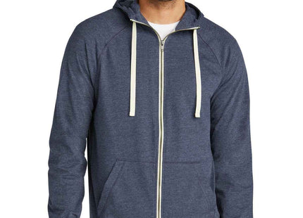 New Era Sueded Cotton Blend FullZip Hoodie NEA122 True Navy Heather