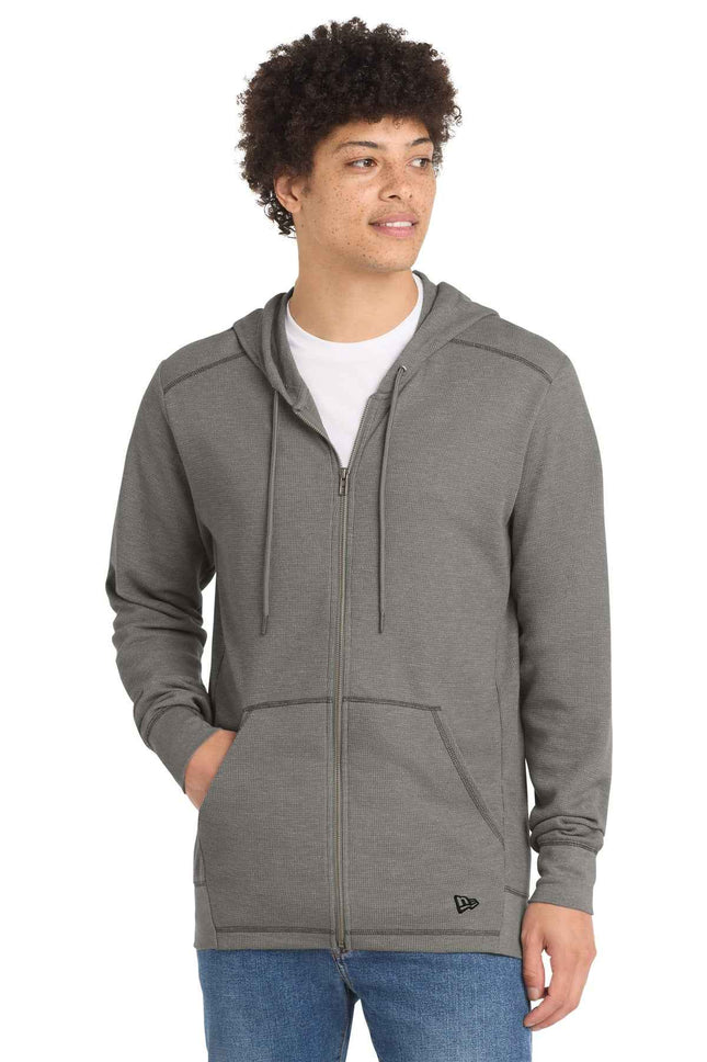 New Era Thermal FullZip Hoodie NEA141 Shadow Grey Heather