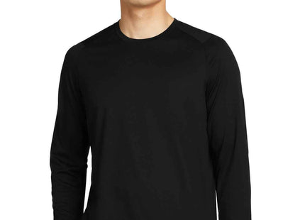 New Era Series Performance Long Sleeve Crew Tee NEA201 Black Solid