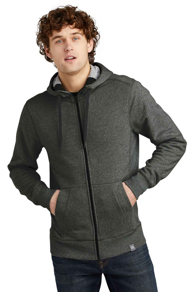 New Era French Terry FullZip Hoodie NEA502 Black Twist