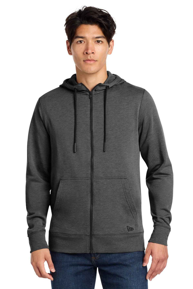New Era TriBlend Fleece FullZip Hoodie NEA511 Black Heather