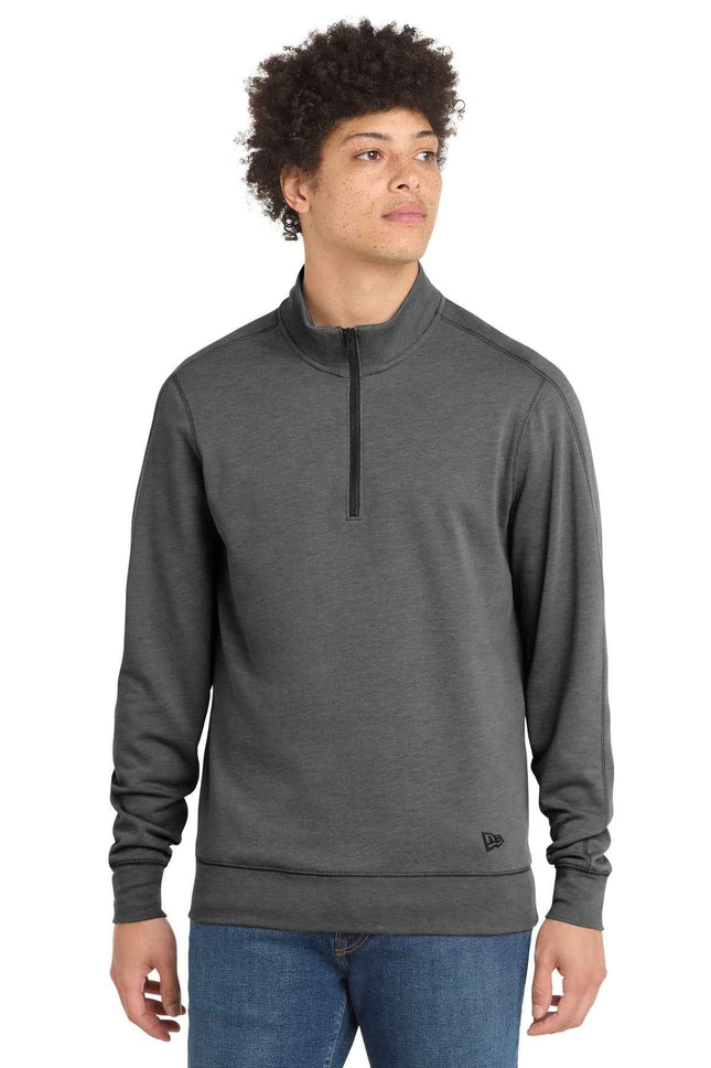 New Era TriBlend Fleece 1/4Zip Pullover NEA512 Black Heather