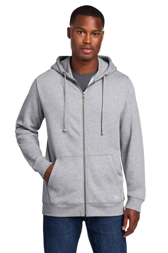New Era Comeback Fleece FullZip Hoodie NEA551 Athletic Heather