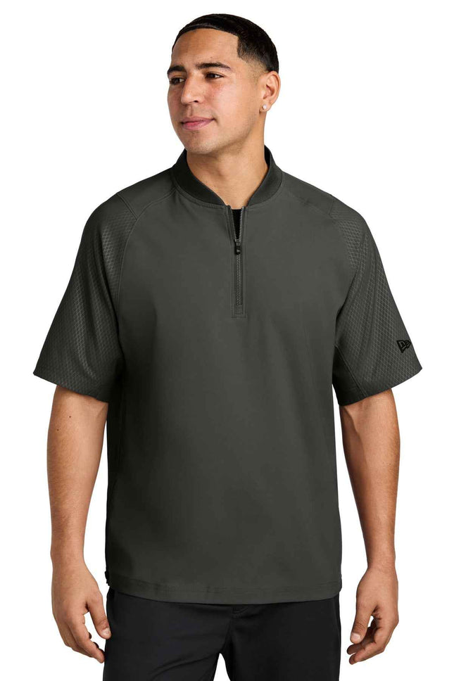 New Era Cage Short Sleeve 1/4Zip Jacket NEA600 Black