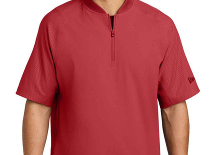 New Era Cage Short Sleeve 1/4Zip Jacket NEA600 Scarlet
