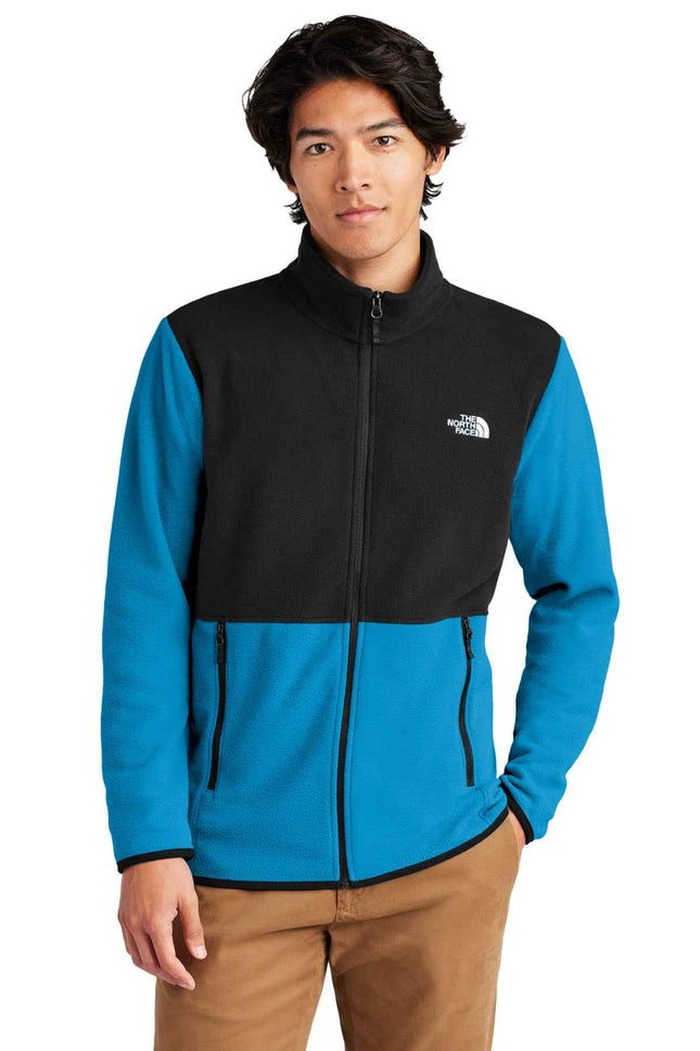 The North Face Glacier FullZip Fleece Jacket NF0A7V4J Hero Blue TNF Black