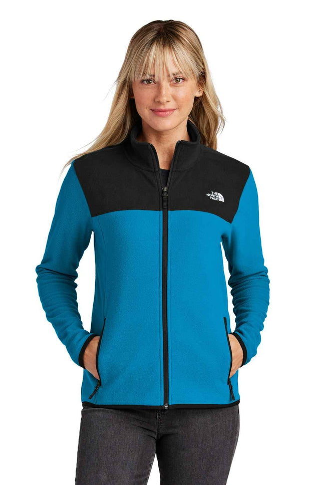 The North Face Women's Glacier FullZip Fleece Jacket NF0A7V4K Hero Blue TNF Black