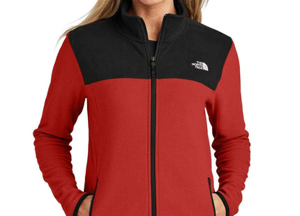 The North Face Women's Glacier FullZip Fleece Jacket NF0A7V4K Rage Red TNF Black