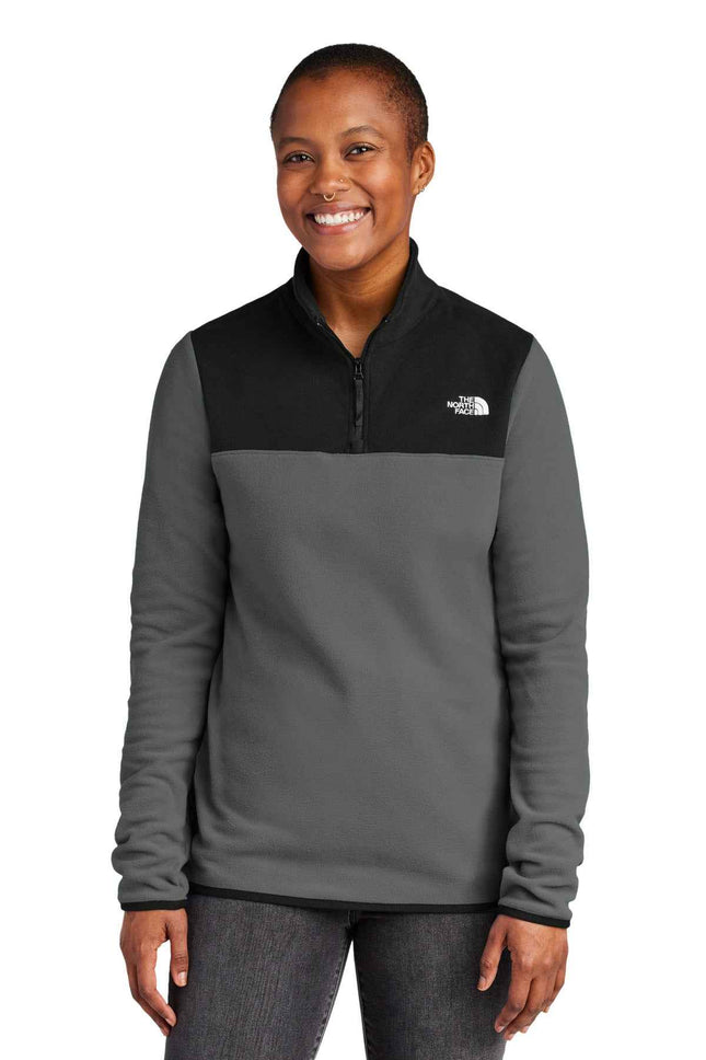 The North Face Women's Glacier 1/4Zip Fleece NF0A7V4M Asphalt Grey TNF Black