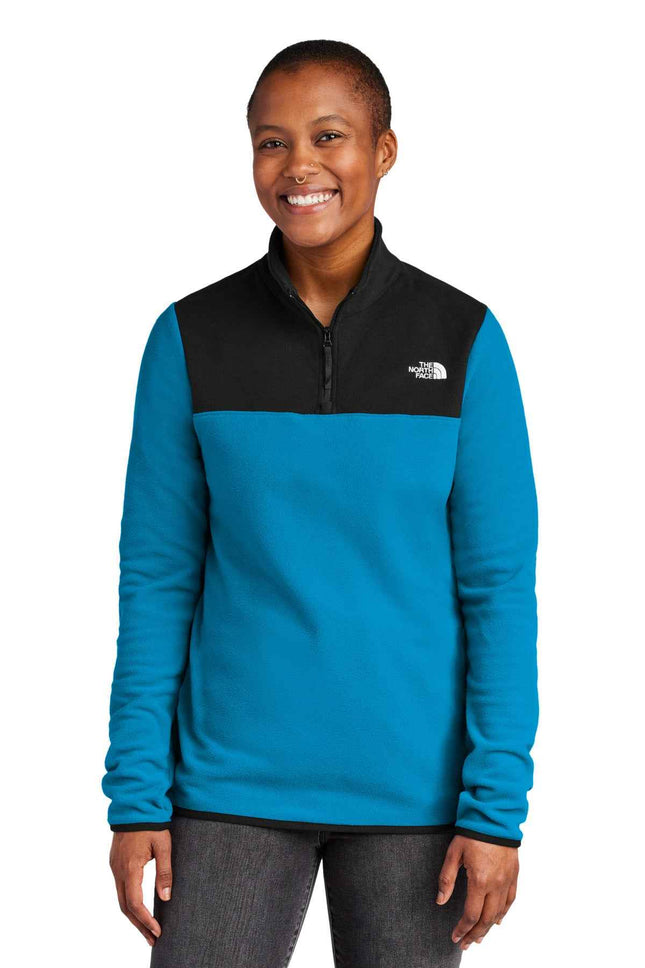 The North Face Women's Glacier 1/4Zip Fleece NF0A7V4M Hero Blue TNF Black
