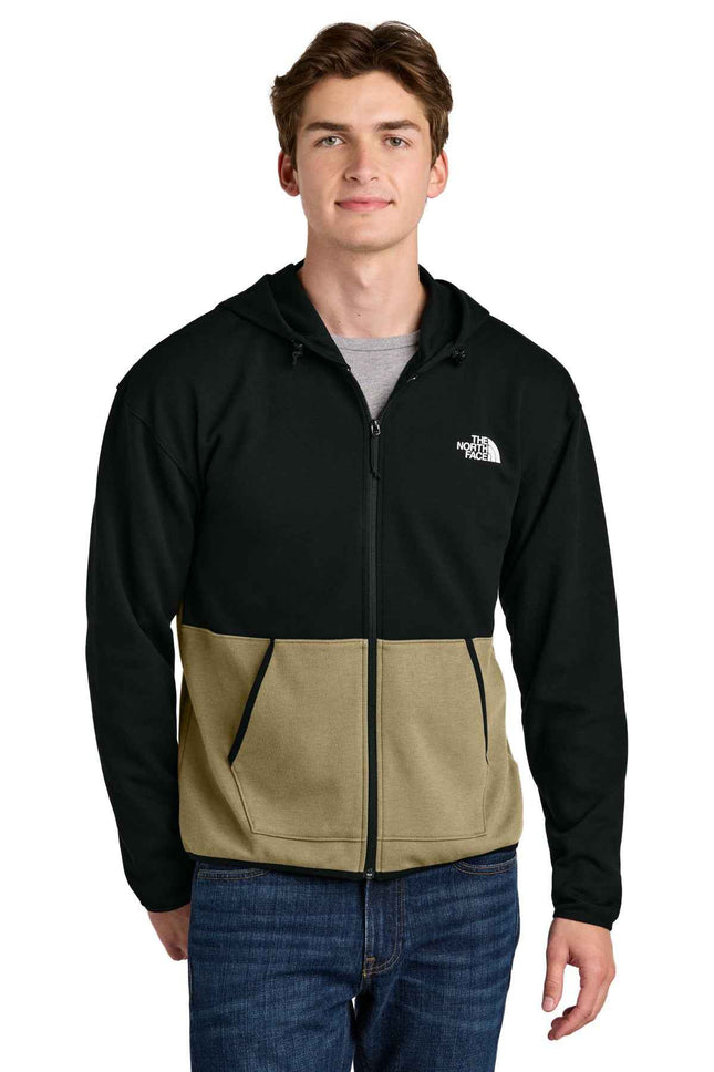 The North Face DoubleKnit FullZip Hoodie NF0A8BUS Khaki Stone TNF Black