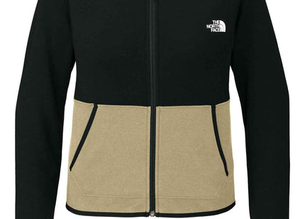 The North Face Women's DoubleKnit FullZip Hoodie NF0A8BUT Khaki Stone TNF Black
