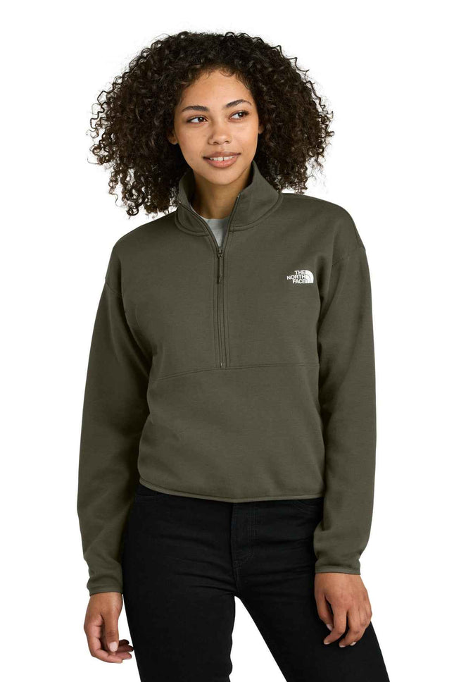 The North Face Women's DoubleKnit 1/2Zip Fleece NF0A8C5H New Taupe Green