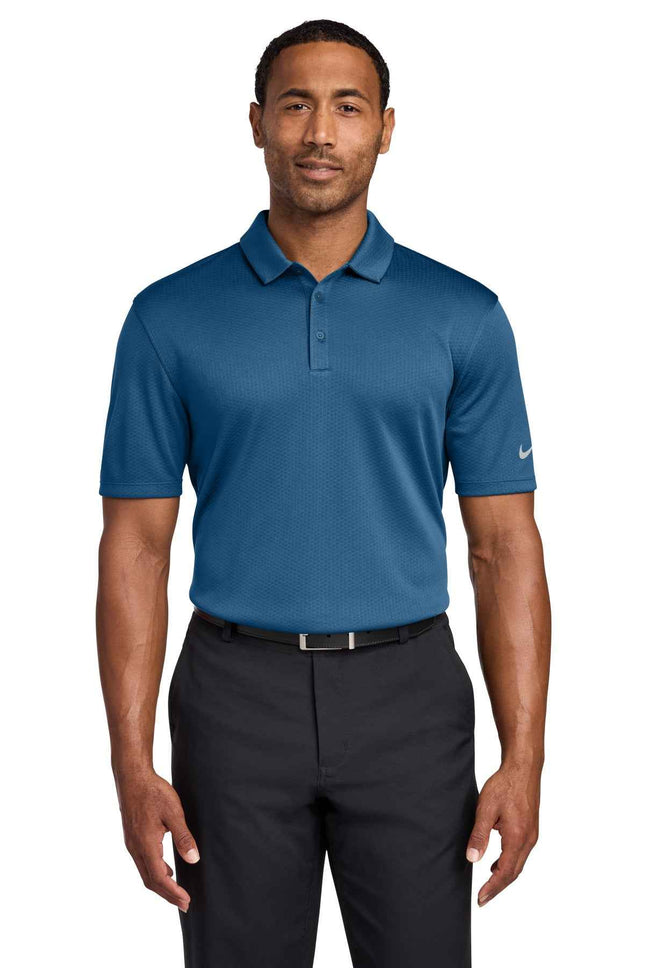 Nike DriFIT Hex Textured Polo NKAH6266 Court Blue