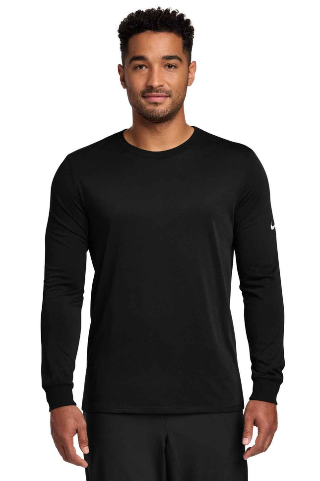 Nike DriFIT Cotton/Poly Long Sleeve Tee NKBQ5230 Black