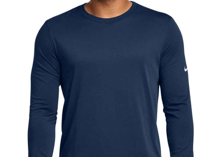 Nike DriFIT Cotton/Poly Long Sleeve Tee NKBQ5230 College Navy