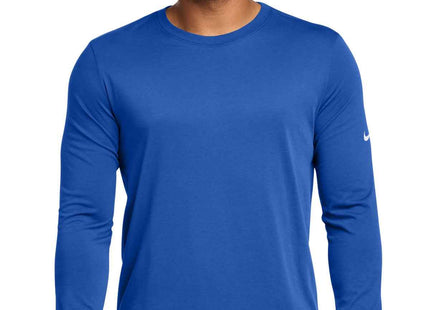 Nike DriFIT Cotton/Poly Long Sleeve Tee NKBQ5230 Rush Blue