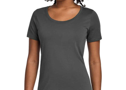 Nike Women's DriFIT Cotton/Poly Scoop Neck Tee NKBQ5234 Anthracite