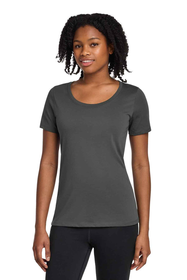 Nike Women's DriFIT Cotton/Poly Scoop Neck Tee NKBQ5234 Anthracite