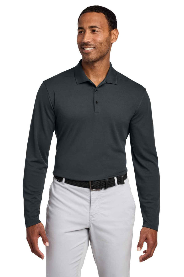 Nike DriFIT Micro Pique 20 Long Sleeve Polo NKDC2104 Anthracite