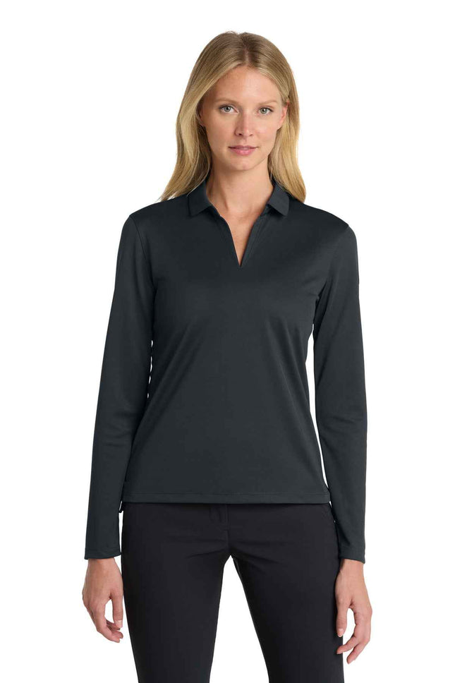 Nike Women's DriFIT Micro Pique 20 Long Sleeve Polo NKDC2105 Anthracite