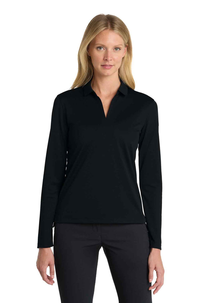 Nike Women's DriFIT Micro Pique 20 Long Sleeve Polo NKDC2105 Black