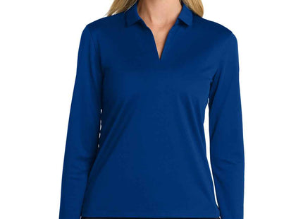 Nike Women's DriFIT Micro Pique 20 Long Sleeve Polo NKDC2105 Gym Blue