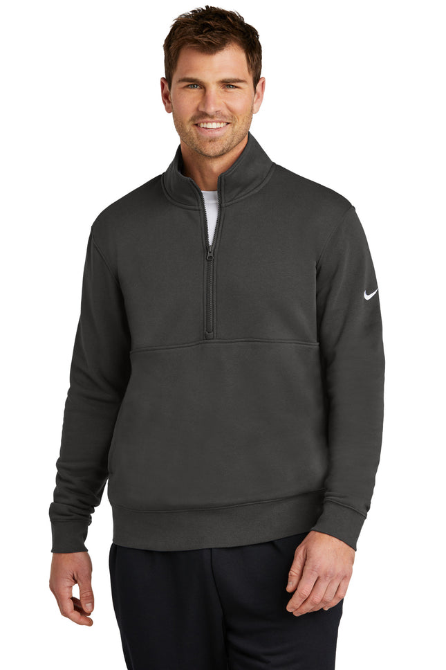 Nike Club Fleece Sleeve Swoosh 1/2Zip NKDX6718 Anthracite