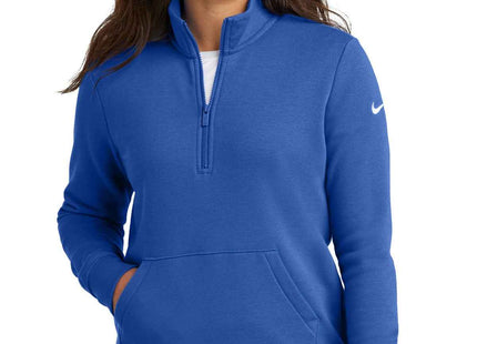 Nike Women's Club Fleece Sleeve Swoosh 1/2Zip NKDX6720 Game Royal