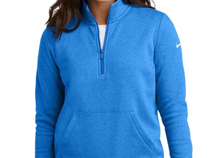 Nike Women's Club Fleece Sleeve Swoosh 1/2Zip NKDX6720 Light Game Royal Heather