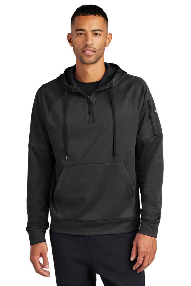 Nike ThermaFIT Pocket 1/4Zip Fleece Hoodie NKFD9742 Black