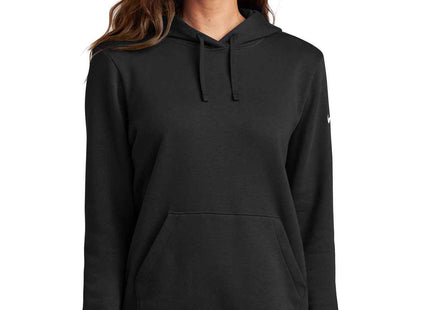 Nike Women's Club Fleece Sleeve Swoosh Pullover Hoodie NKFD9889 Black