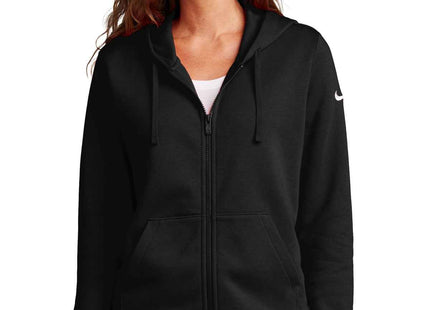 Nike Women's Club Fleece Sleeve Swoosh FullZip Hoodie NKFD9890 Black