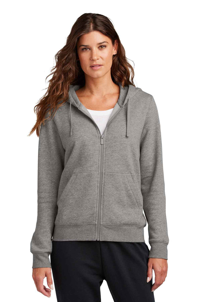 Nike Women's Club Fleece Sleeve Swoosh FullZip Hoodie NKFD9890 Charcoal Heather