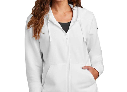 Nike Women's Club Fleece Sleeve Swoosh FullZip Hoodie NKFD9890 White