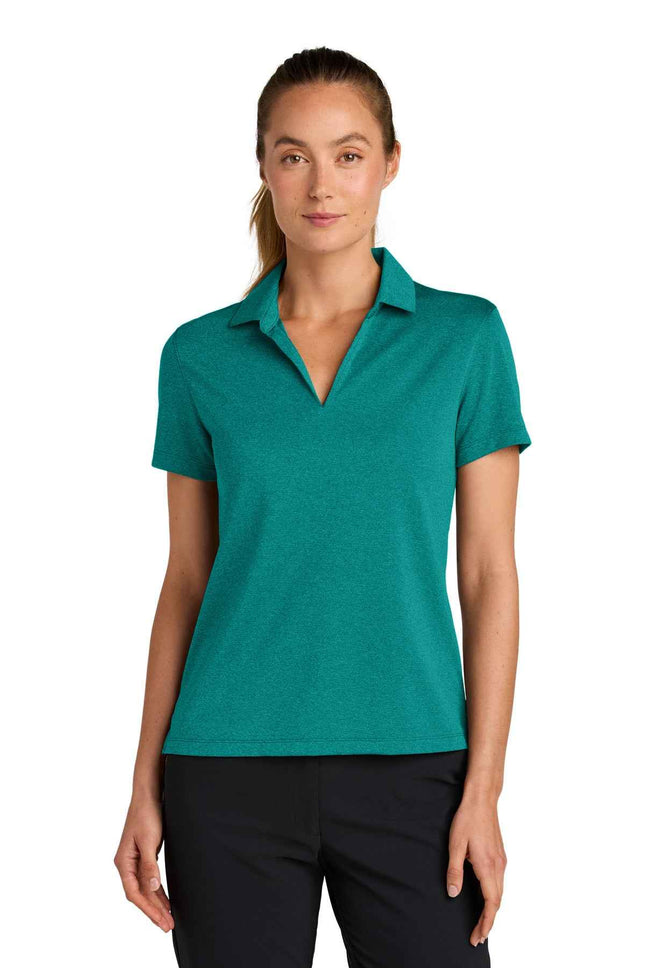 Nike Women's DriFIT Smooth Heather Polo NKFQ4793 Bright Spruce Heather