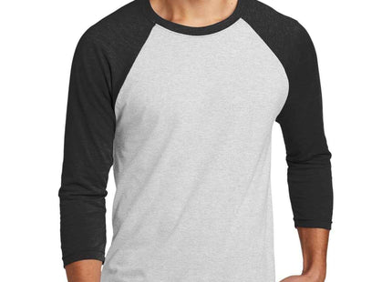 Next Level Apparel Adult TriBlend 3/4Sleeve Raglan Tee NL6051 VTG Black Hthr White
