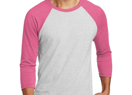Next Level Apparel Adult TriBlend 3/4Sleeve Raglan Tee NL6051 VTG Pink Hthr White