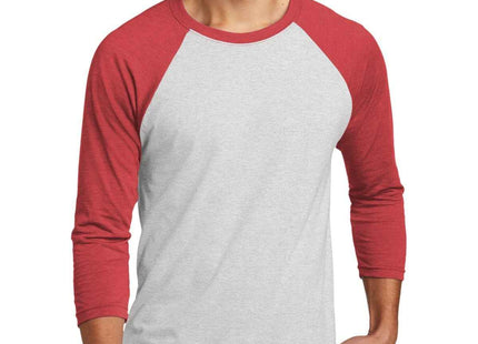 Next Level Apparel Adult TriBlend 3/4Sleeve Raglan Tee NL6051 VTG Red Hthr White