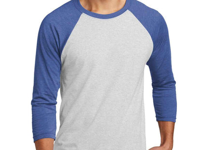 Next Level Apparel Adult TriBlend 3/4Sleeve Raglan Tee NL6051 VTG Royal Hthr White