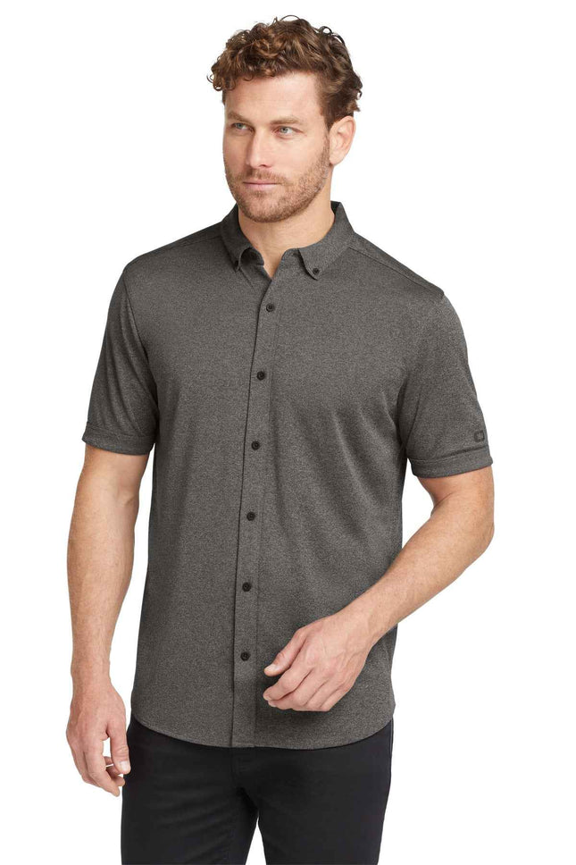 OGIO Gravitate FullButton Polo OG141 Dark Heather Grey