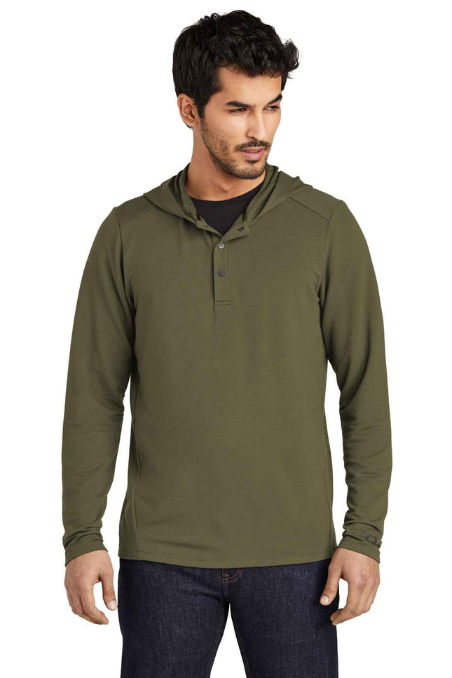 OGIO Luuma Flex Hooded Henley OG826 Deep Olive