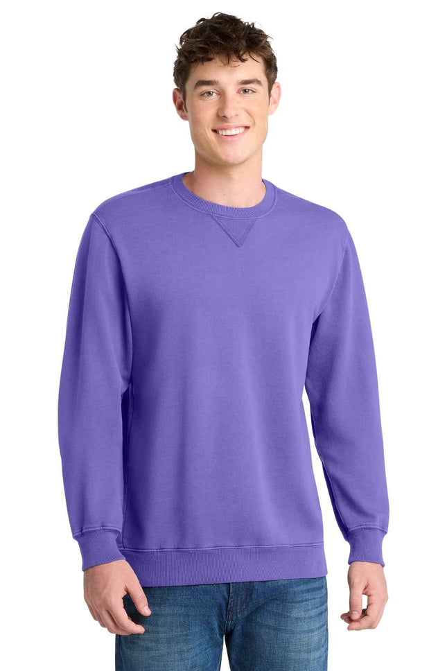 Port & Co Beach Wash GarmentDyed Crewneck Sweatshirt PC098